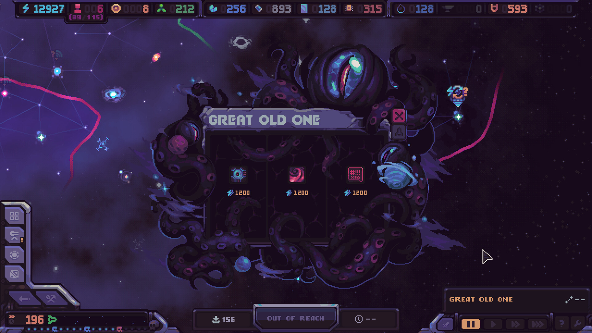 Hull Rupture defense guide - official screenshot of the full ship layout with a scan ring, a wave countdown and a turret list