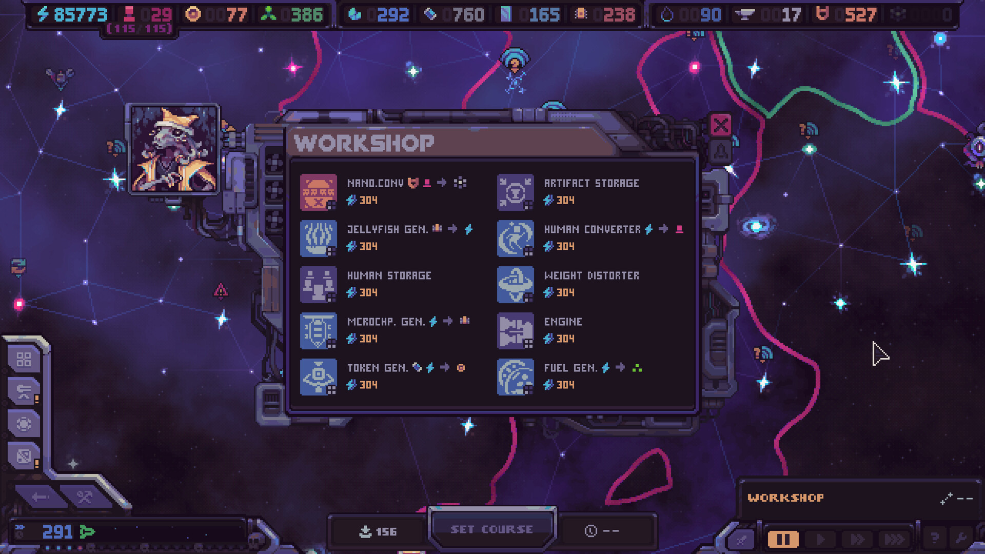 Hull Rupture release date - workshop build panel over the star map listing modules to install